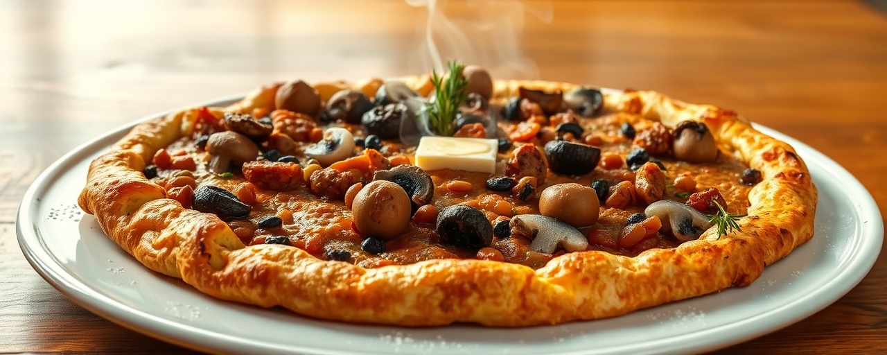 Smoked Paprika Lentil & Mushroom Galette with Rosemary-Garlic Crust