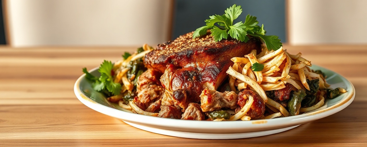 Smoked Pulled Pork with Tropical Coconut Glaze and Collard Greens Slaw