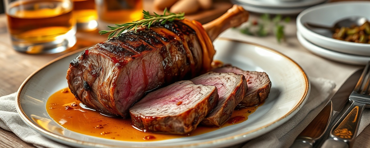 Smoked Scottish Lamb Shoulder with Heather Honey Chipotle Glaze