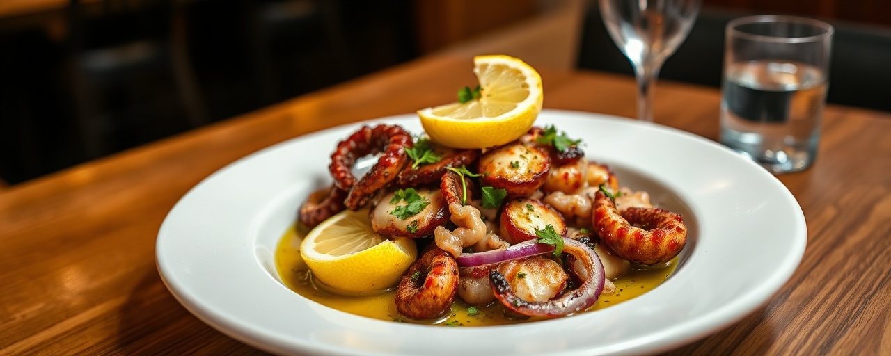 Smoky Lemon Octopus Skillet