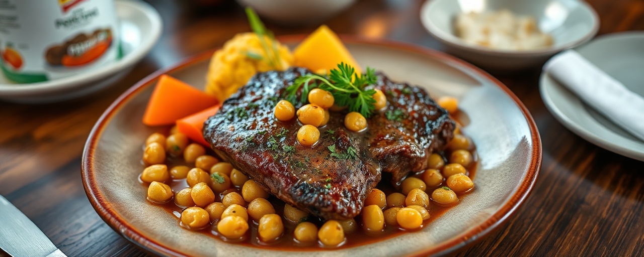 Sobrebarriga con Garbanzos Estofados