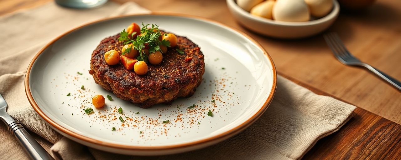 Sous-Vide American Spiced Beef Patties with Smoky Chickpea Hash