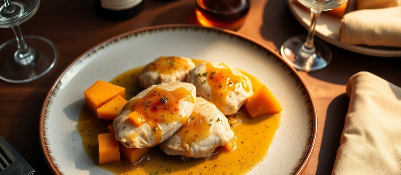 Sous-Vide Balmoral Chicken with Whisky-Glazed Butternut Squash