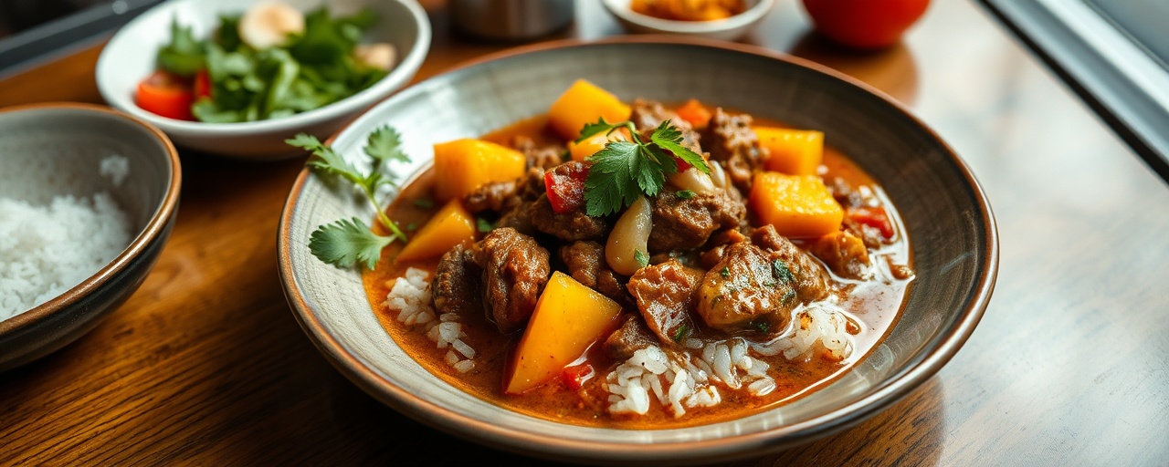 Sous-Vide Burmese Nga Hman Toh (Beef Mince Curry) with Butternut Squash