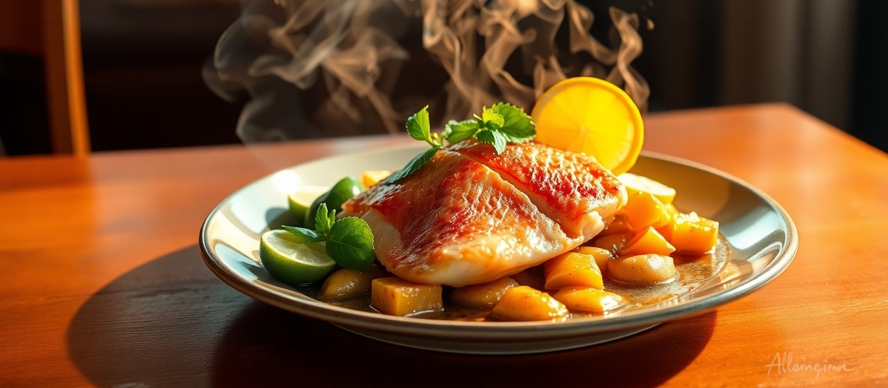 Sous-Vide Caribbean Red Snapper with Galangal-Citrus Infusion