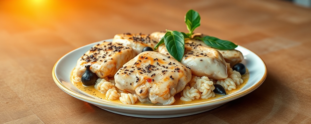 Sous-Vide Chicken with Black Garlic and Thai Basil Coconut Sauce
