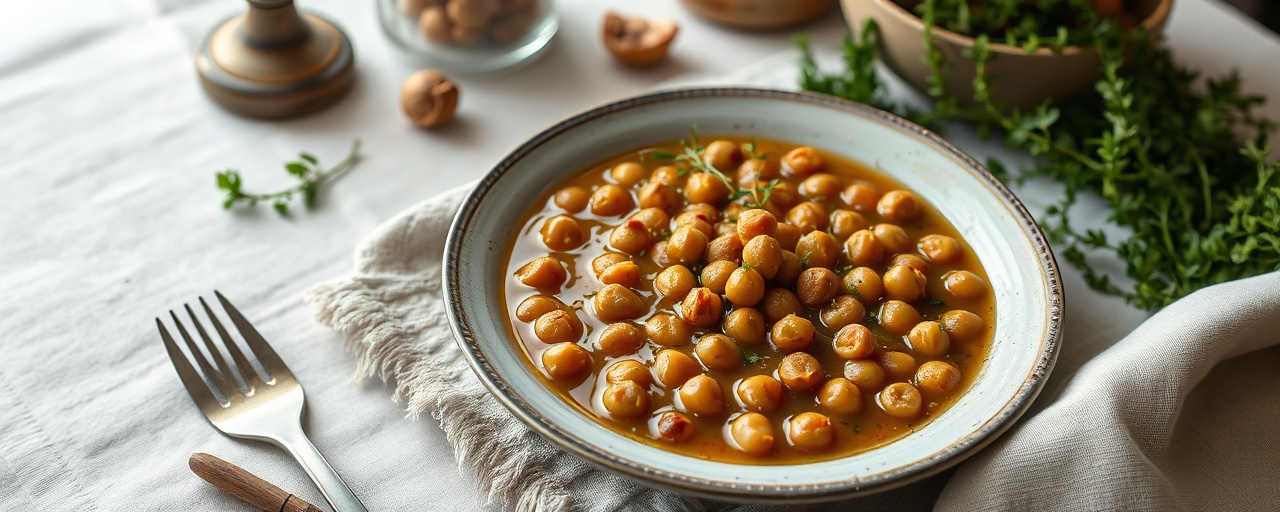 Sous-Vide Chickpea Lobio with Walnut-Herb Paste