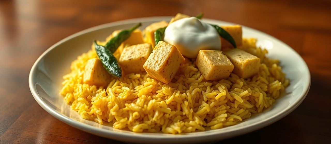 Sous-Vide Malai Tofu with Saffron Basmati