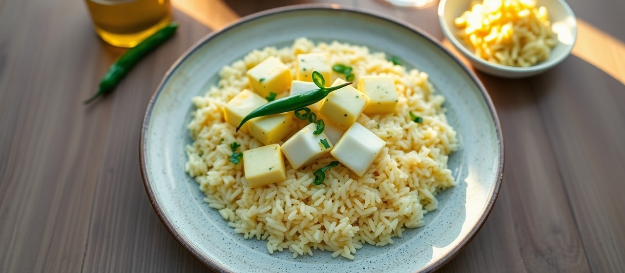 Sous-Vide Malai Tofu with Saffron Basmati