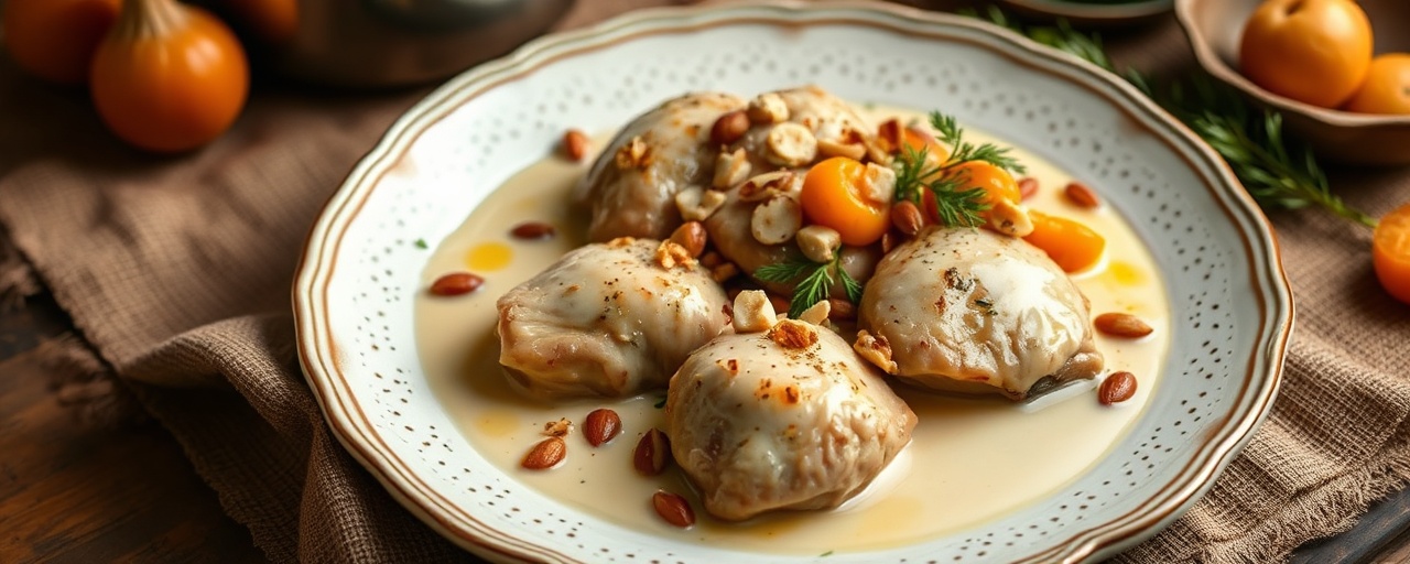 Sous-Vide Moroccan Coconut Chicken with Apricot and Almonds