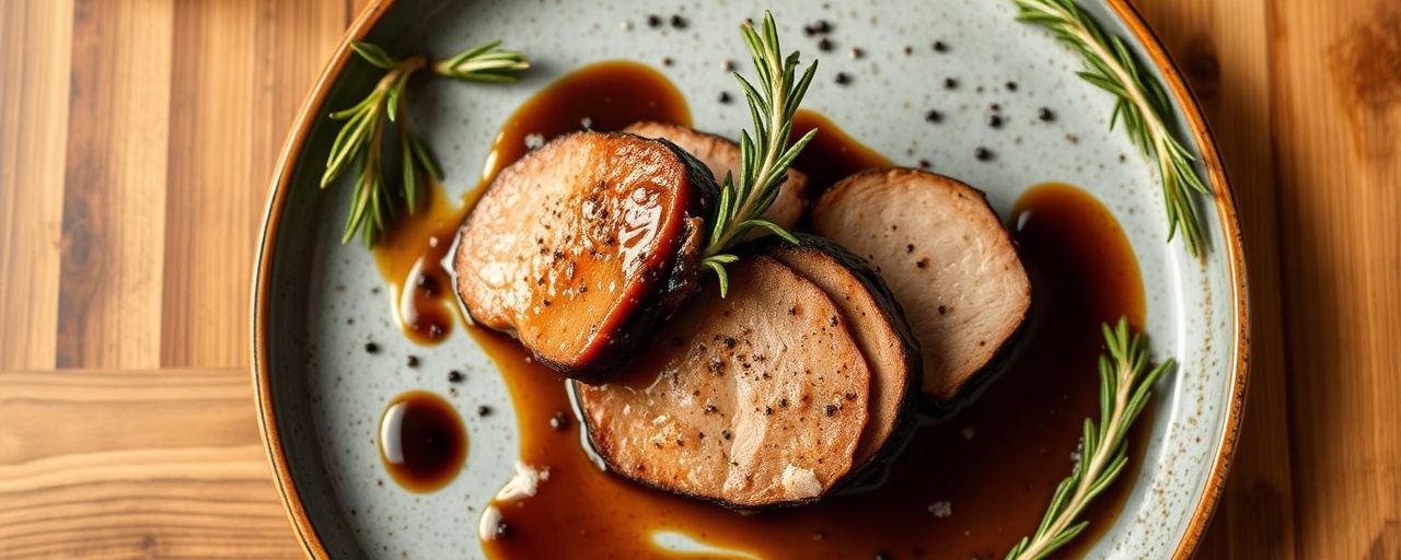 Sous-Vide Pork Tenderloin with Black Garlic Balsamic Glaze