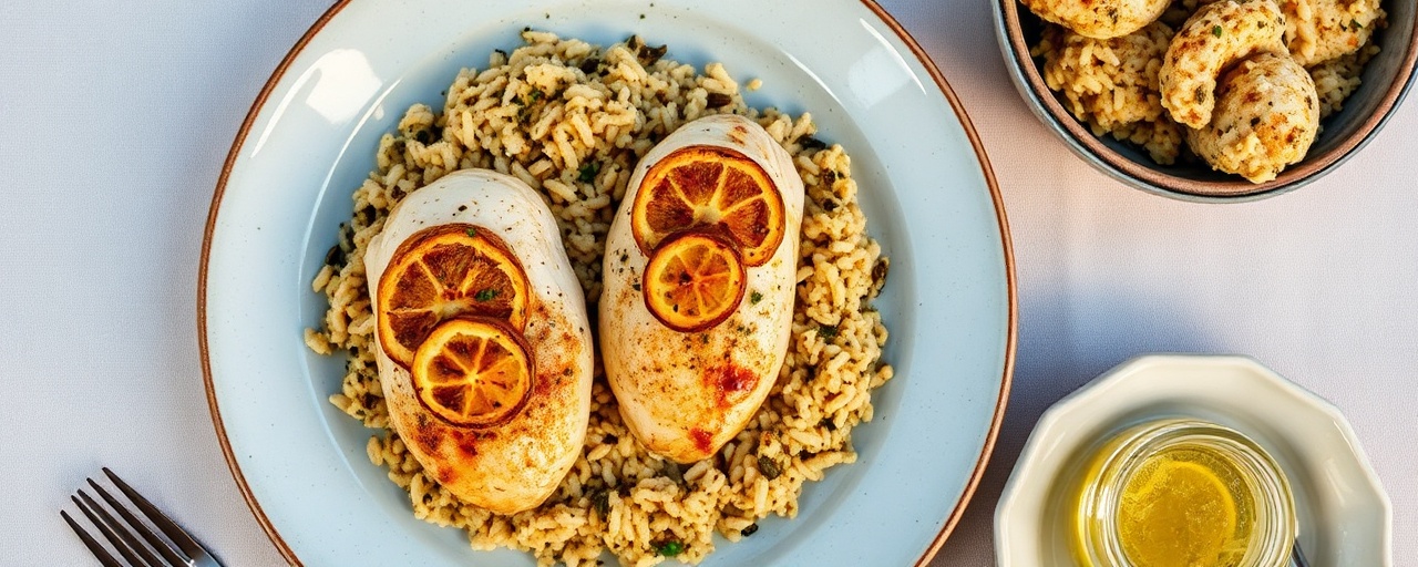 Sous-Vide Preserved Lemon & Za'atar Chicken with Herbed Freekah Pilaf