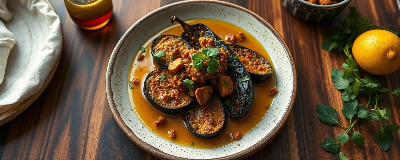 Sous-Vide Spiced Eggplant with Chermoula and Preserved Lemon