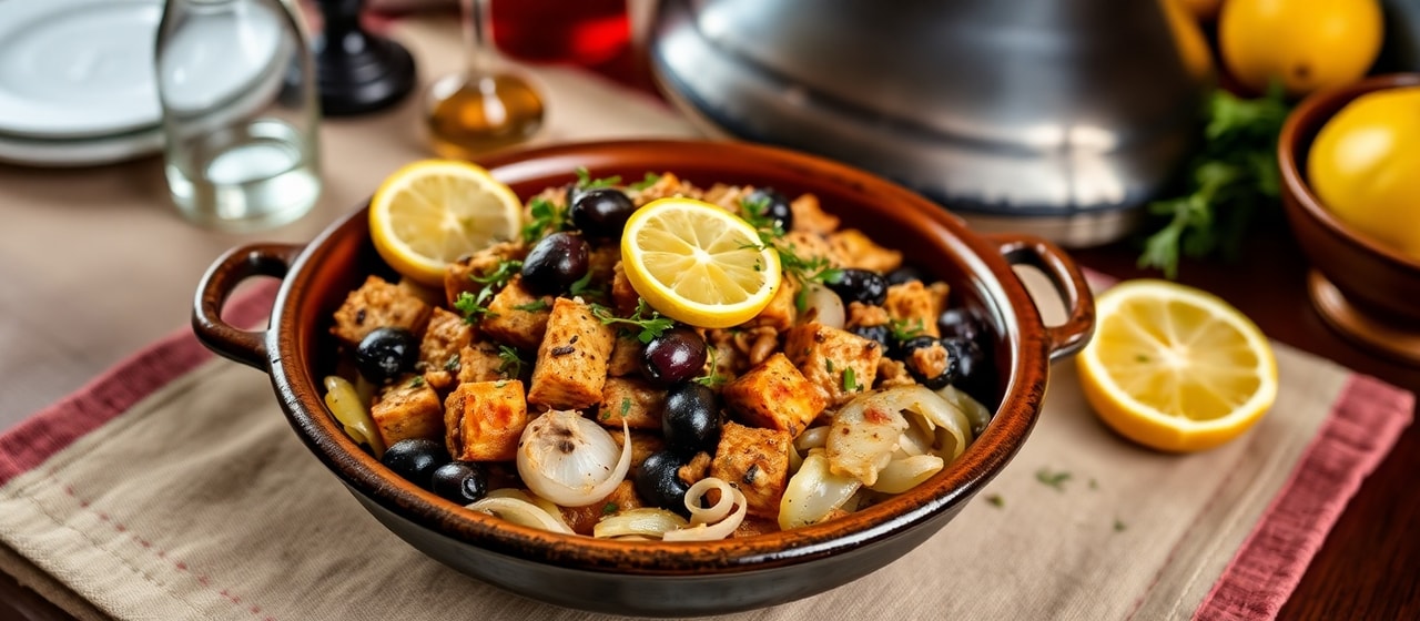 Sous-Vide Tempeh Tagine with Preserved Lemon and Olives
