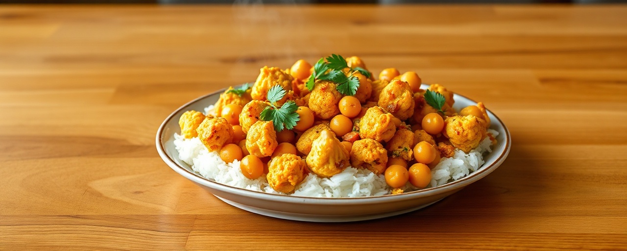 Spiced Cauliflower and Chickpea Curry with Coconut Milk