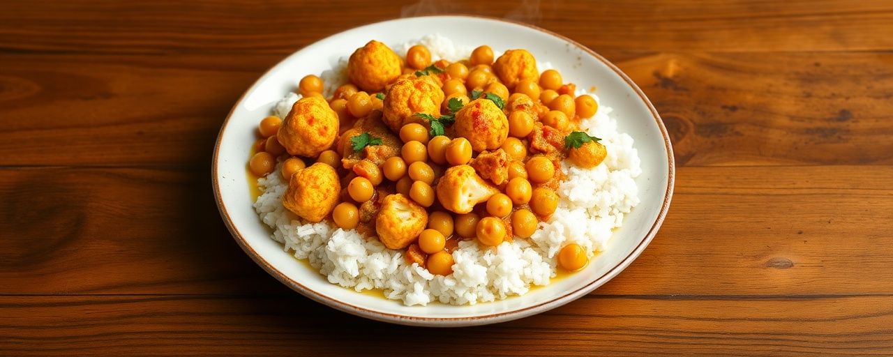 Spiced Cauliflower and Chickpea Curry with Coconut Milk
