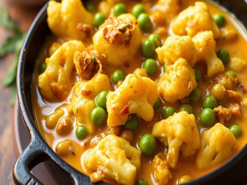 Spiced Cauliflower and Pea Curry with Coconut Milk