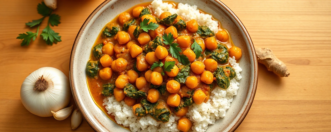 Spiced Chickpea and Spinach Curry