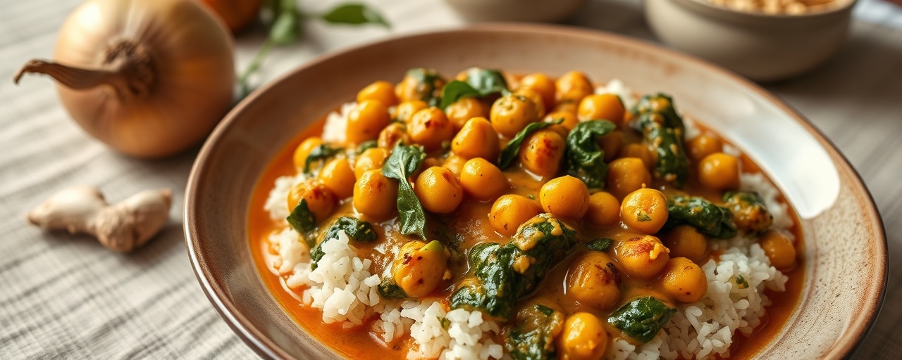 Spiced Chickpea and Spinach Curry