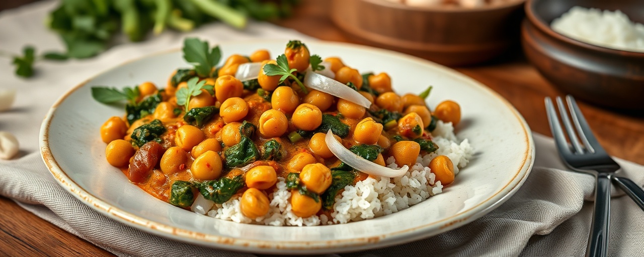 Spiced Chickpea and Spinach Curry