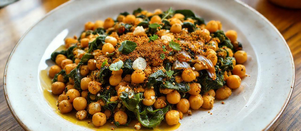 Spiced Chickpea and Spinach Delight with Apricot Glaze