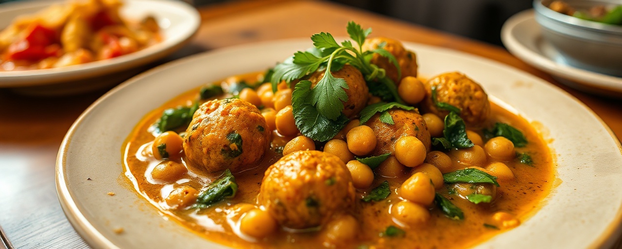 Spiced Chickpea and Spinach Kofta Curry