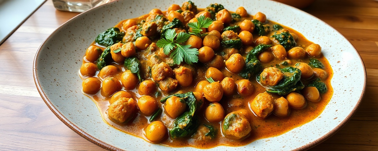 Spiced Chickpea and Spinach Kofta Curry