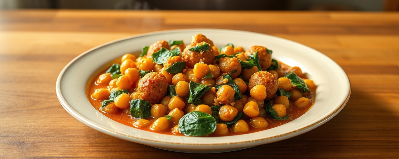 Spiced Chickpea and Spinach Kofta Curry