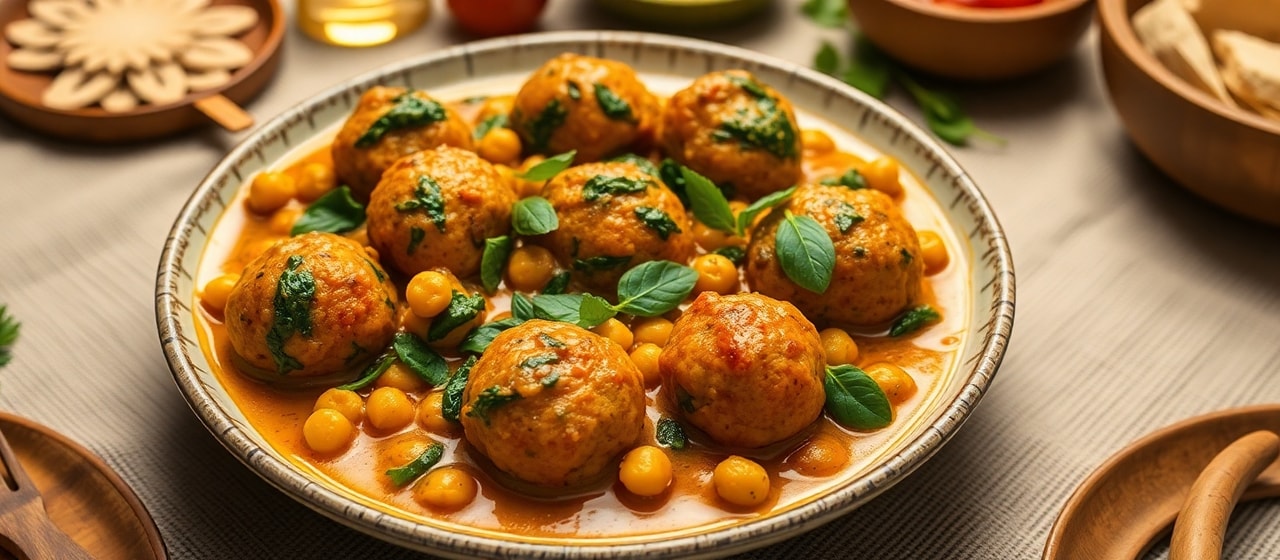 Spiced Chickpea and Spinach Kofta Curry