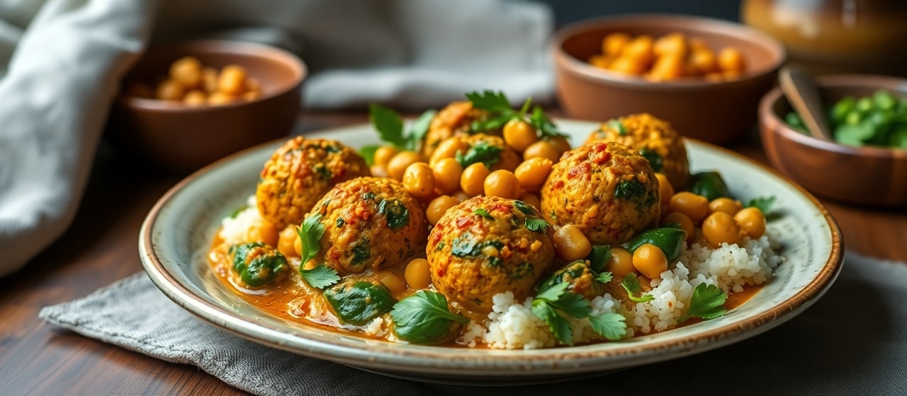 Spiced Chickpea and Spinach Kofta Curry