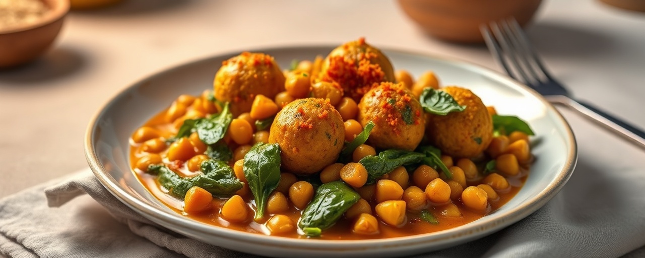 Spiced Chickpea and Spinach Kofta Curry