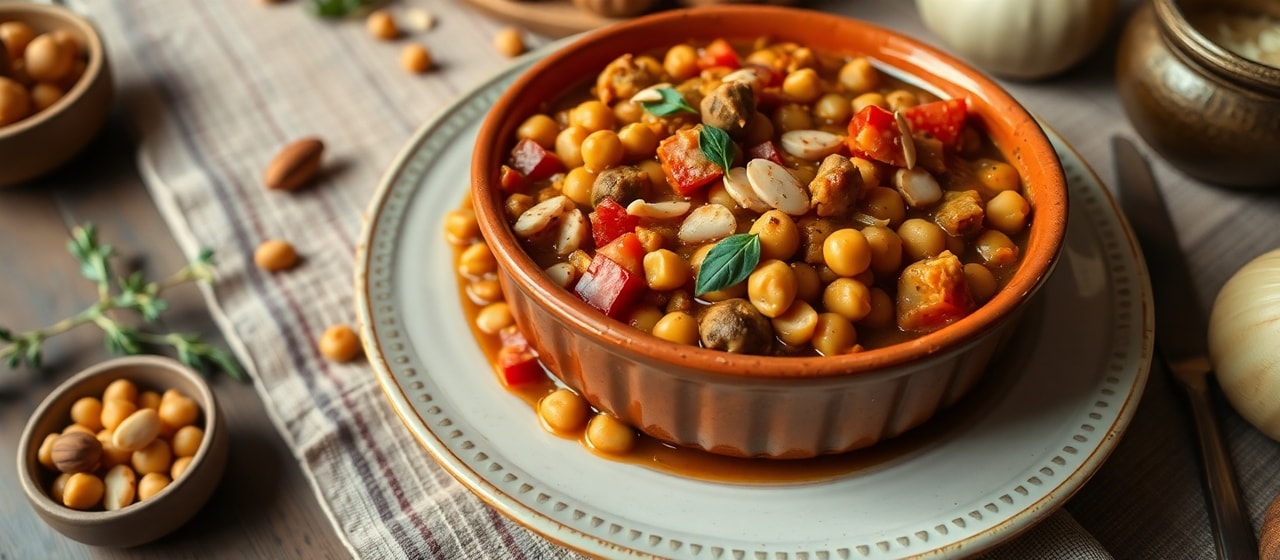 Spiced Chickpea and Vegetable Tagine with Almonds