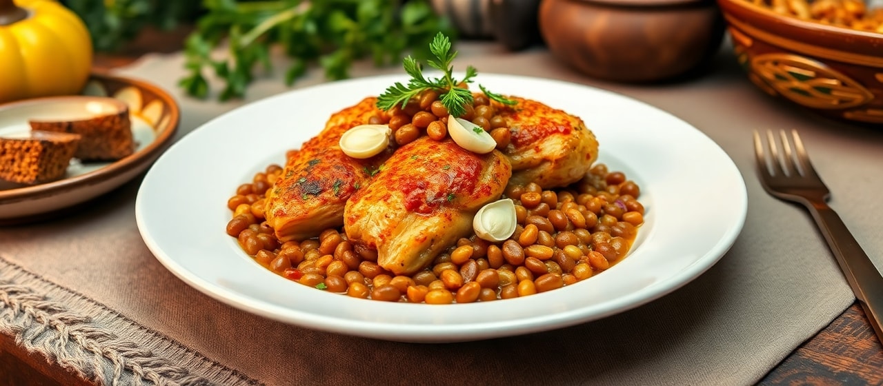 Spiced Harissa Chicken and Lentil Tagine