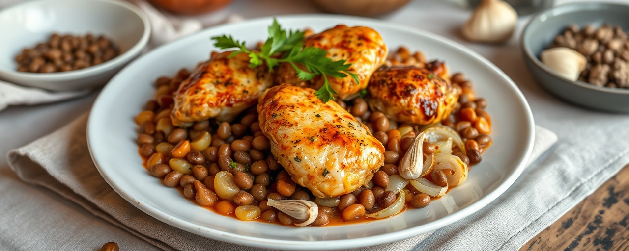 Spiced Harissa Chicken and Lentil Tagine