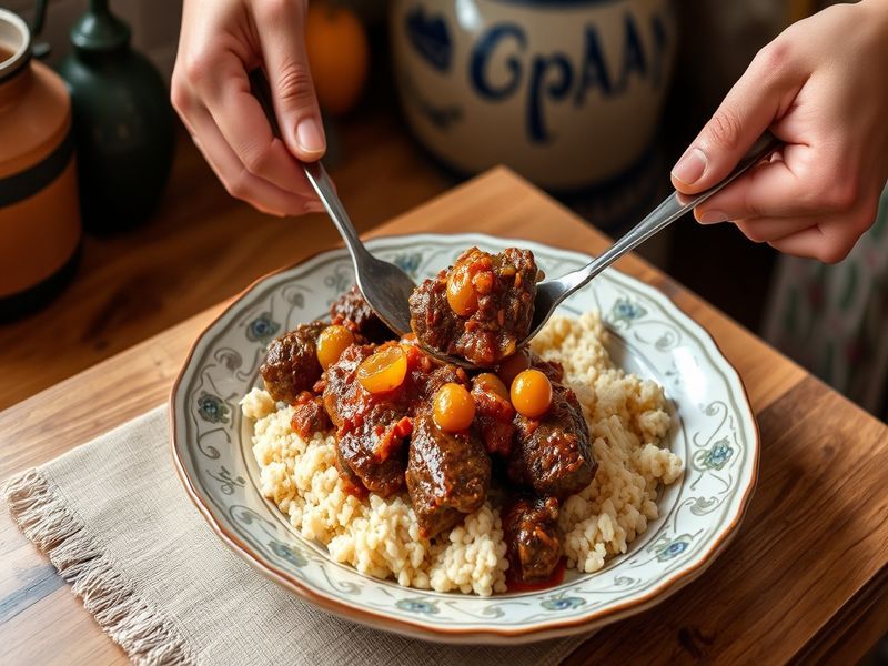 Spiced Lamb and Apricot Tagine with Almond Couscous