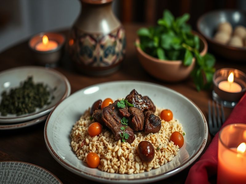 Spiced Lamb and Apricot Tagine with Almond Couscous