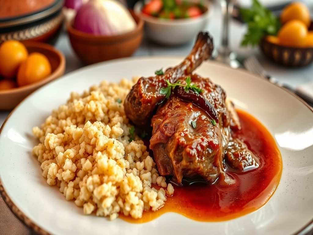 Spiced Lamb and Apricot Tagine with Almond Couscous