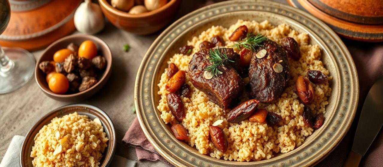 Spiced Lamb and Apricot Tagine with Almond Couscous