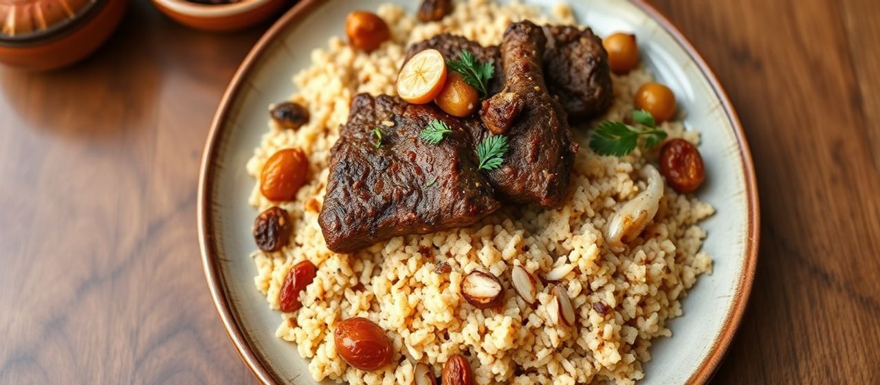 Spiced Lamb and Apricot Tagine with Almond Couscous