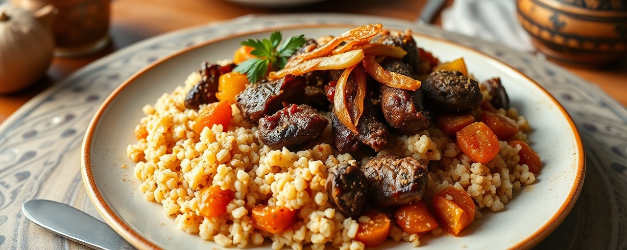 Spiced Lamb and Apricot Tagine with Almond Couscous