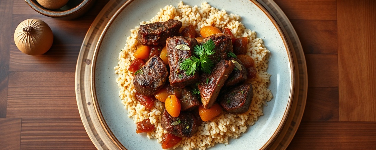 Spiced Lamb and Apricot Tagine with Almond Couscous