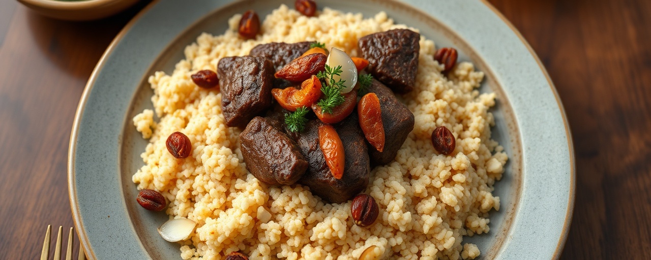 Spiced Lamb and Apricot Tagine with Almond Couscous