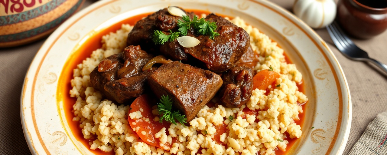 Spiced Lamb and Apricot Tagine with Almond Couscous