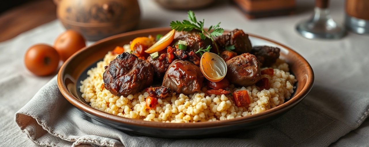Spiced Lamb and Apricot Tagine with Almond Couscous