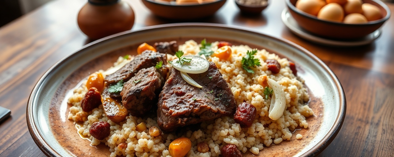 Spiced Lamb and Apricot Tagine with Almond Couscous