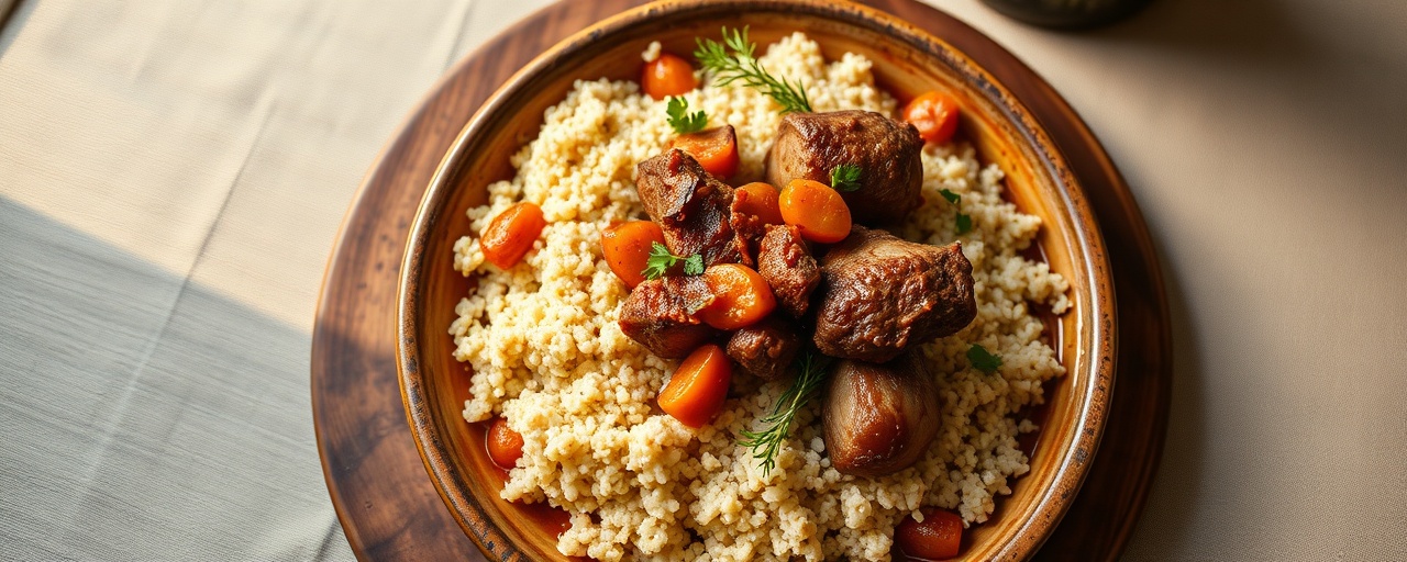 Spiced Lamb and Apricot Tagine with Almond Couscous