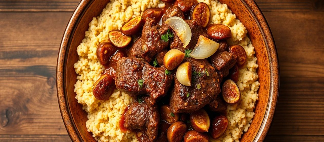 Spiced Lamb and Fig Tagine with Almond Couscous