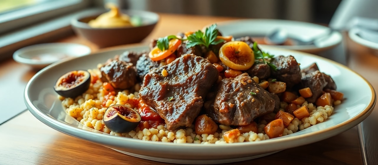 Spiced Lamb and Fig Tagine with Almond Couscous