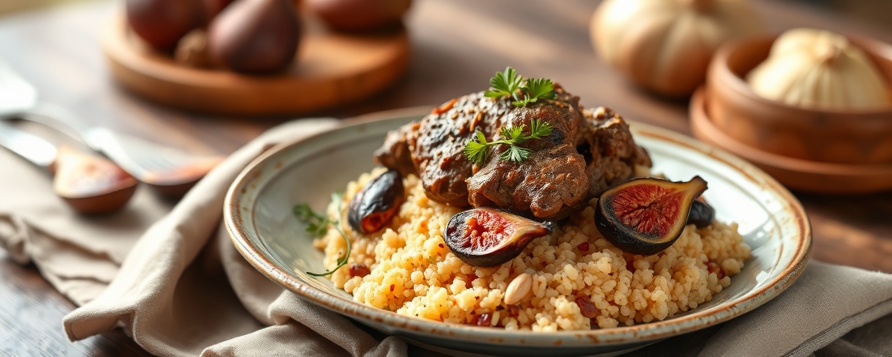 Spiced Lamb and Fig Tagine with Almond Couscous