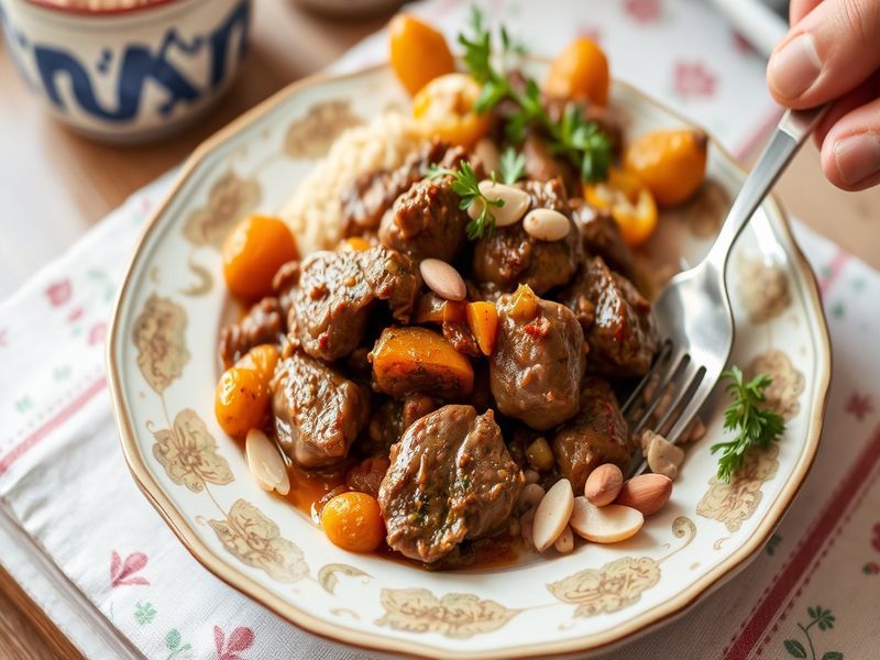 Spiced Lamb Tagine with Apricots and Almonds